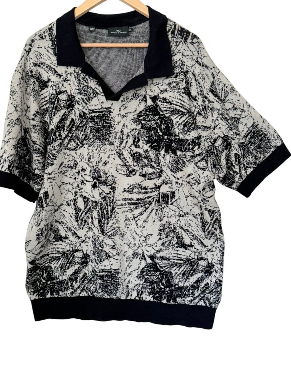 Rodd & Gunn 100% Australian Cotton Bowlers Creek Knit Polo Sweater Abstract 2XL